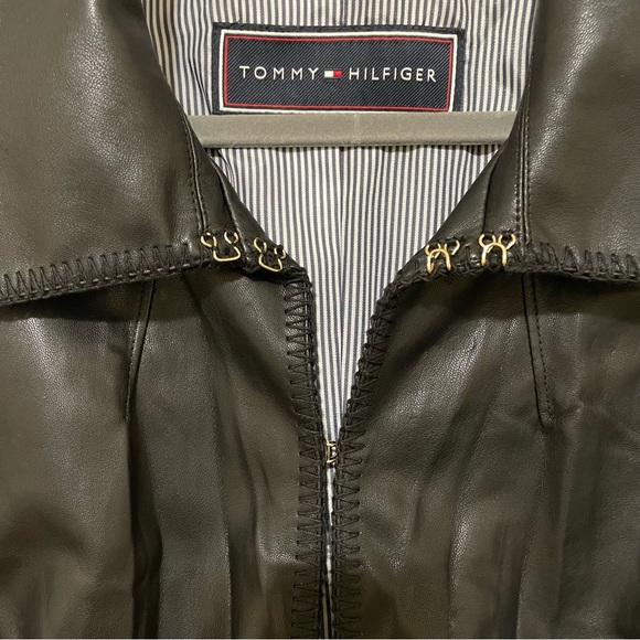 Tommy Hilfiger faux leather Women’s Black Jacket Size XL - Picture 2 of 4